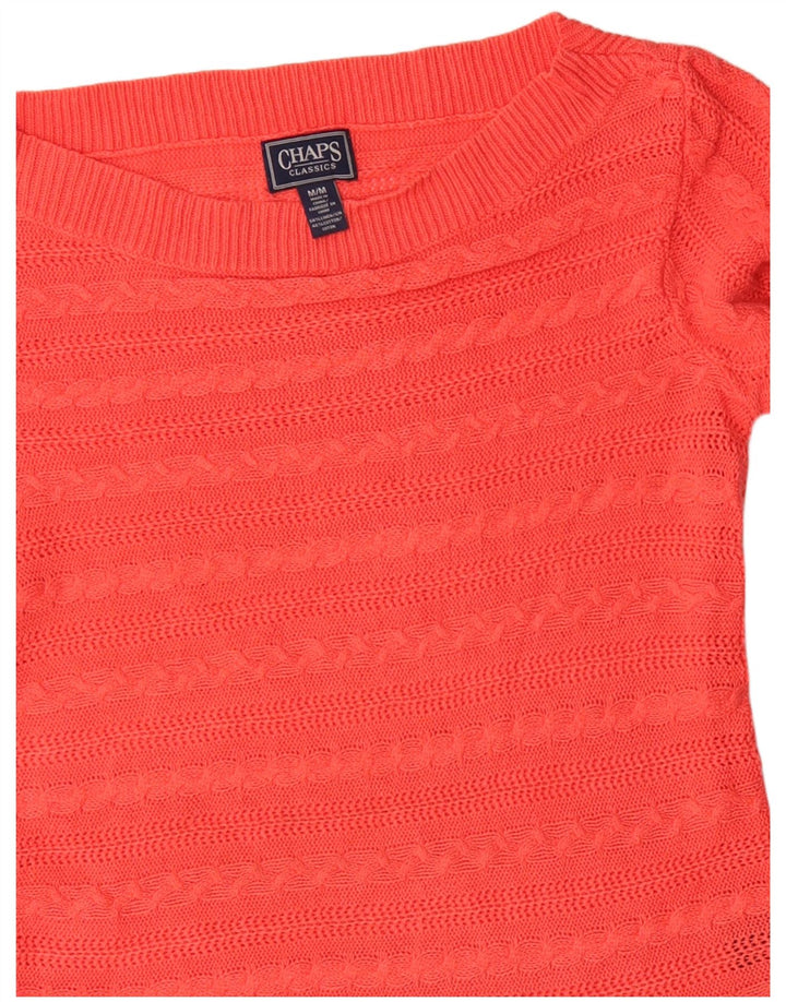 CHAPS Dame Classics Boat Neck Jumper Sweater UK 12 Medium Orange