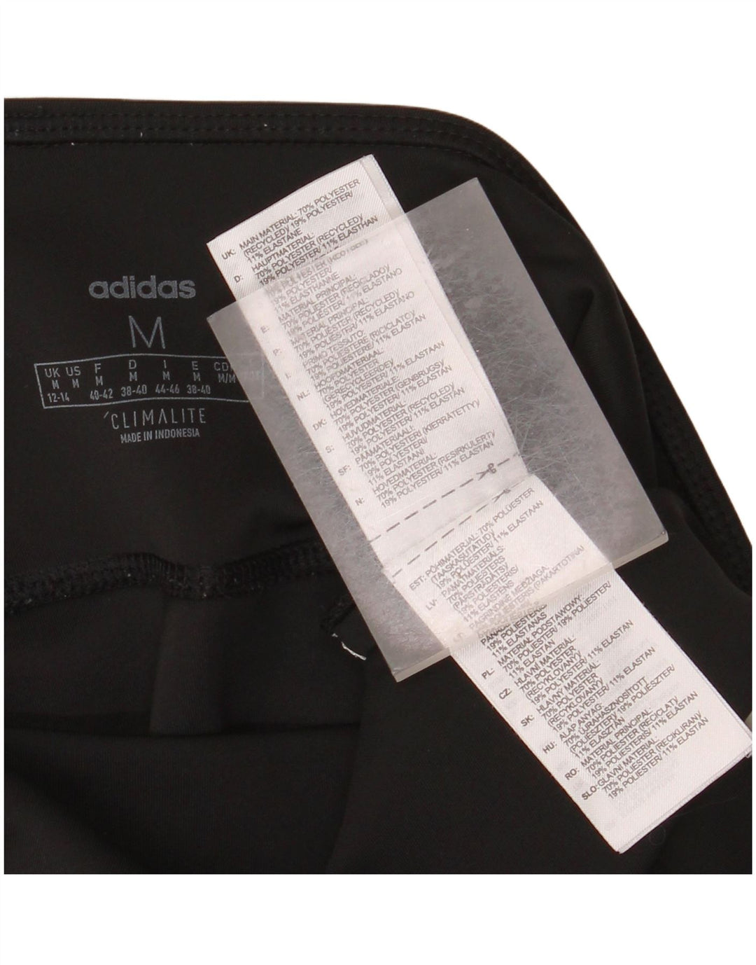 ADIDAS Womens Climalite Leggings UK 12/14 Medium Black Polyester