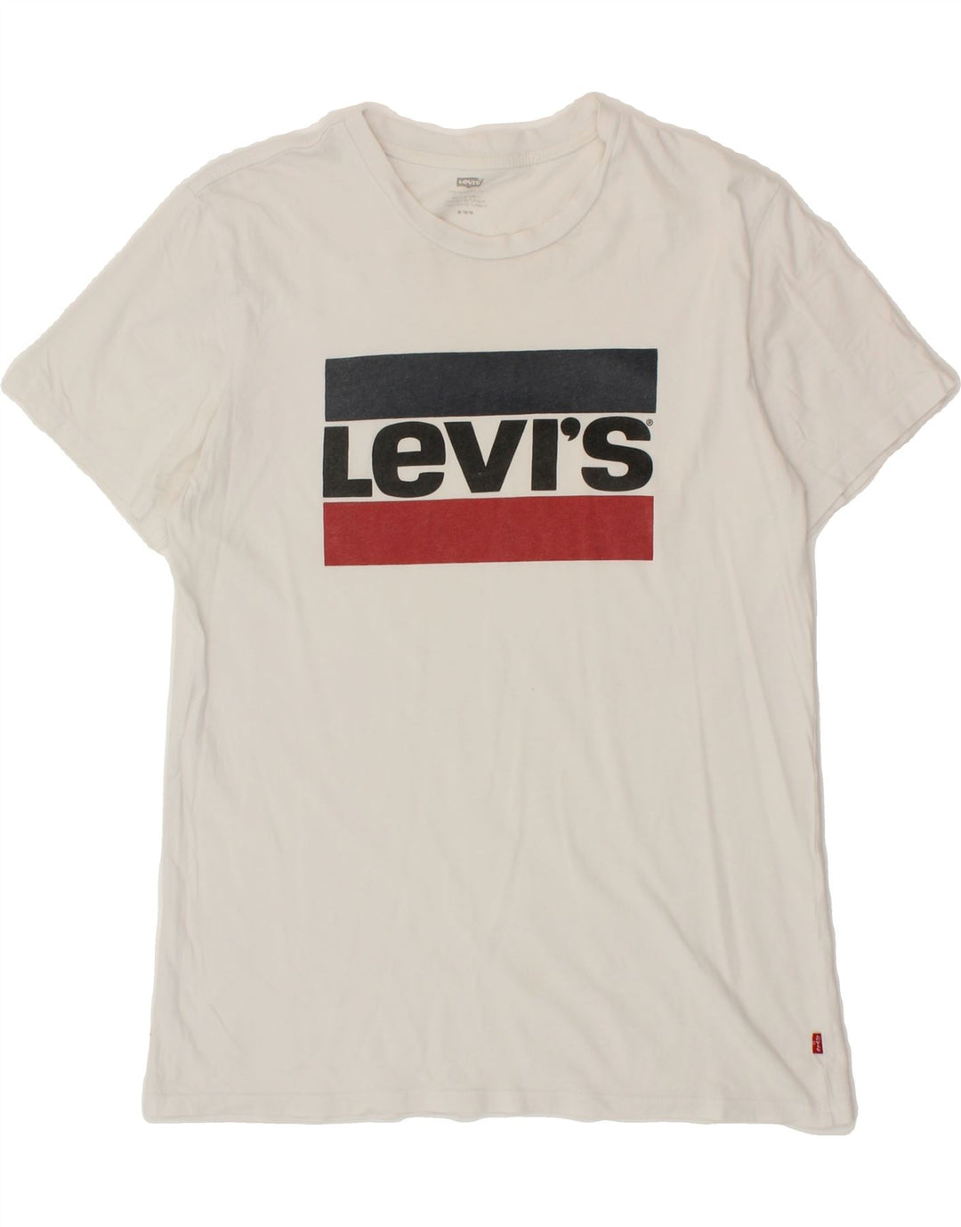 LEVI'S Mens Graphic T-Shirt Top Medium White Vintage Levi's and Second-Hand Levi's from Messina Hembry 