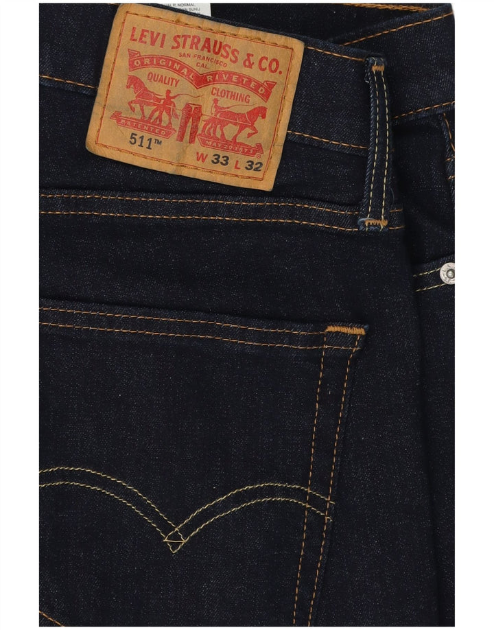Levi's Herre 511 Slim Jeans W33 L32 Marineblå Bomuld