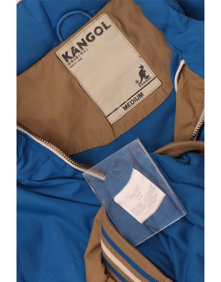 Kangol Herre Hooded Bomber Jacket UK 38 Medium Brown Colourblock Polyester