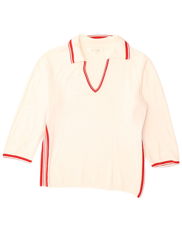 Escada Dame Polo Neck sweater EU 38 Medium White Colourblock