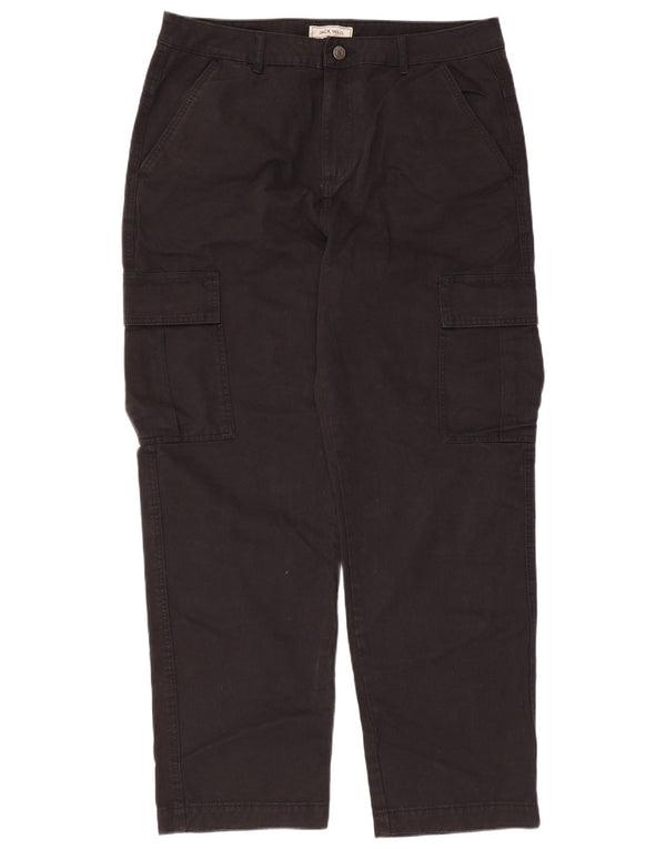 Jack & Jones Straight Cargo bukser til mænd W34 L31 Sort bomuld