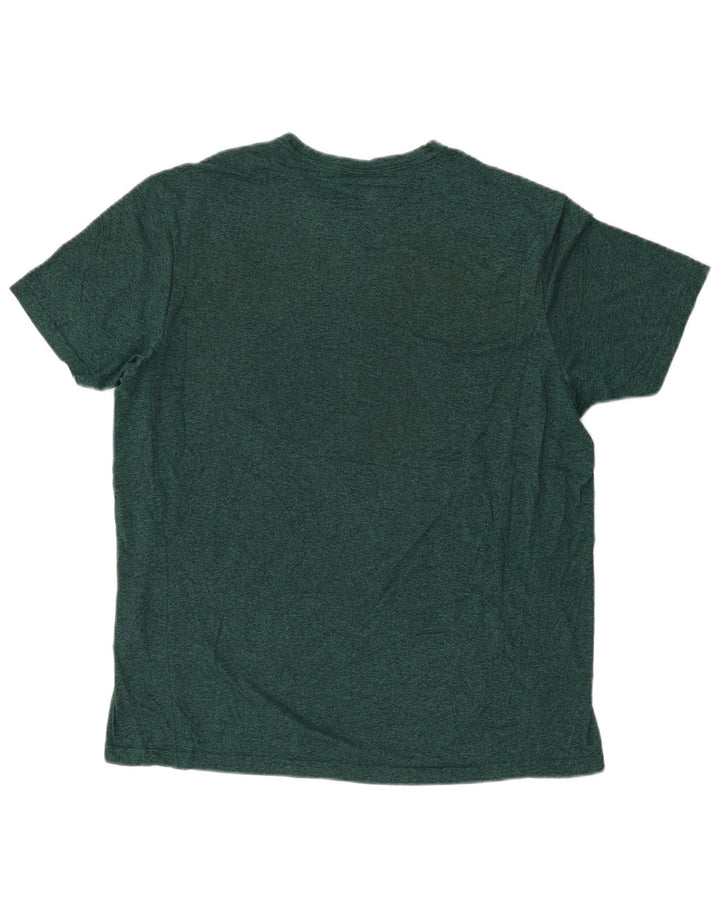 Eddie Bauer Herre Regular Fit T-Shirt Top Stor Grøn Flecked Polyester