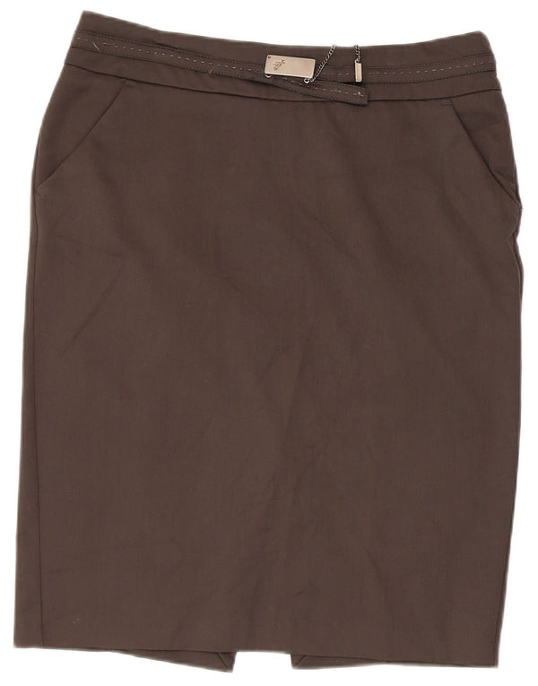 Trussardi Jeans Dame Pencil Skirt IT 46 Large W34 Brun