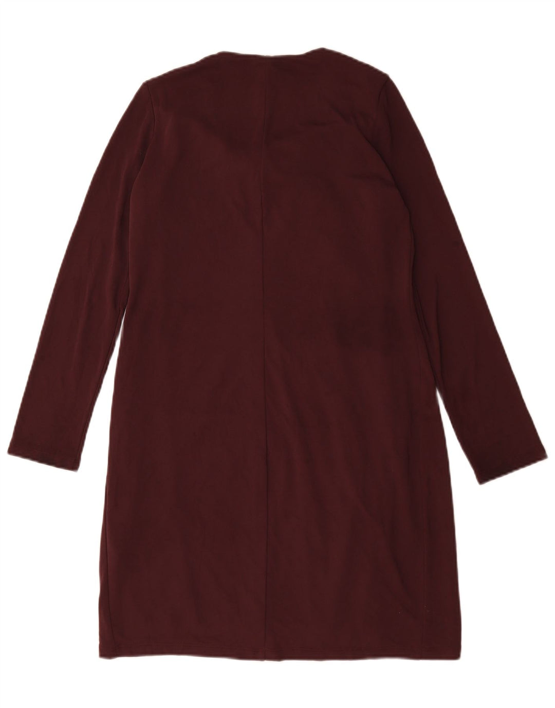 Marks & Spencer Dame Langærmet Skift Kjole UK 10 Small Burgundy