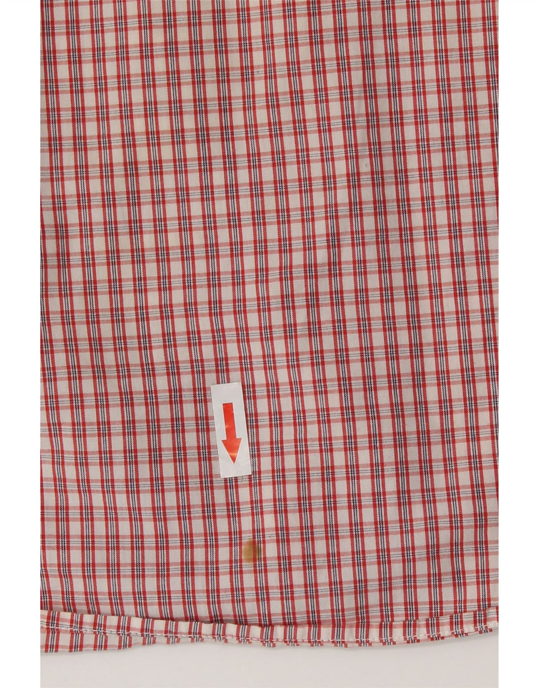 Benetton Mens Short Sleeve Shirt XL Red Check Cotton