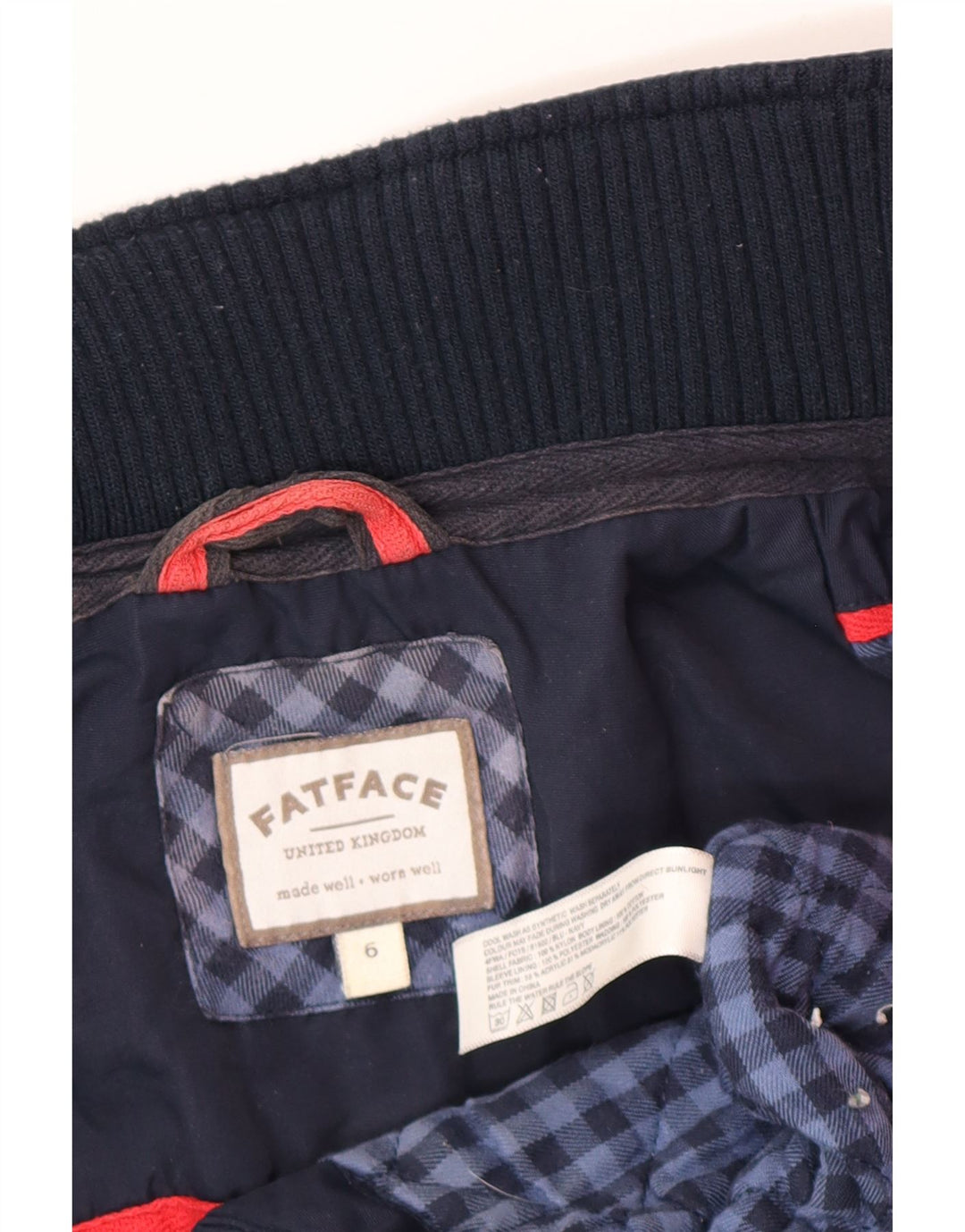 Fat Face Dame Windbreaker Jacket UK 6 XS Navy Blue Nylon