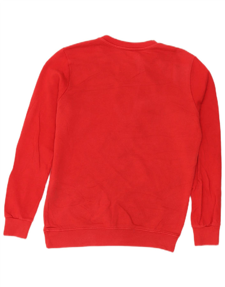 Pyrex Dame Grafisk Oversized Sweatshirt Jumper UK 10 Lille Rød Bomuld