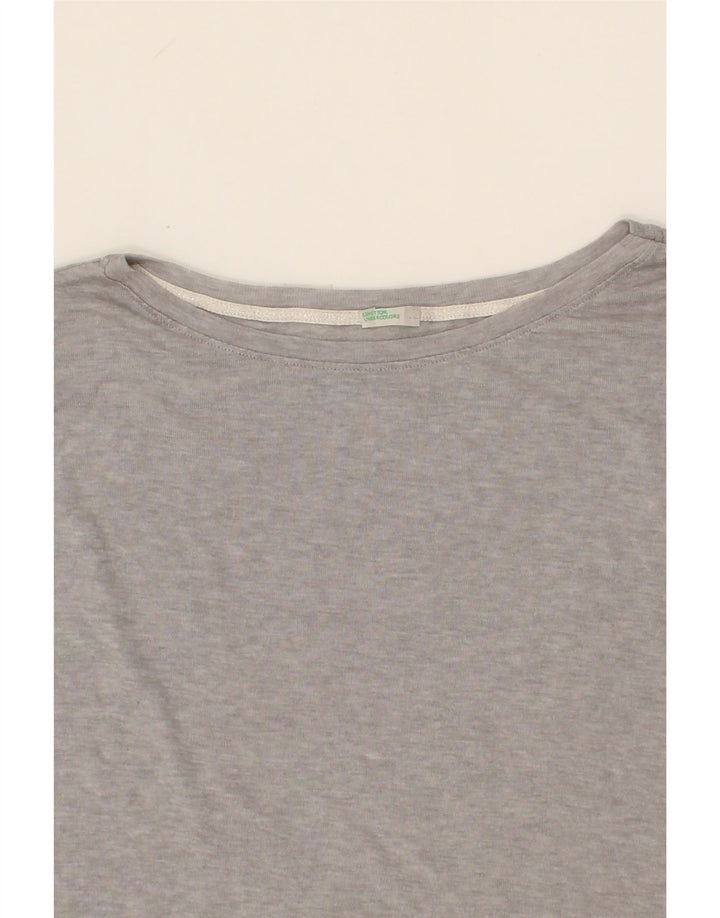 BENETTON Womens Top Long Sleeve UK 16 Large Grey Vintage Benetton and Second-Hand Benetton from Messina Hembry 