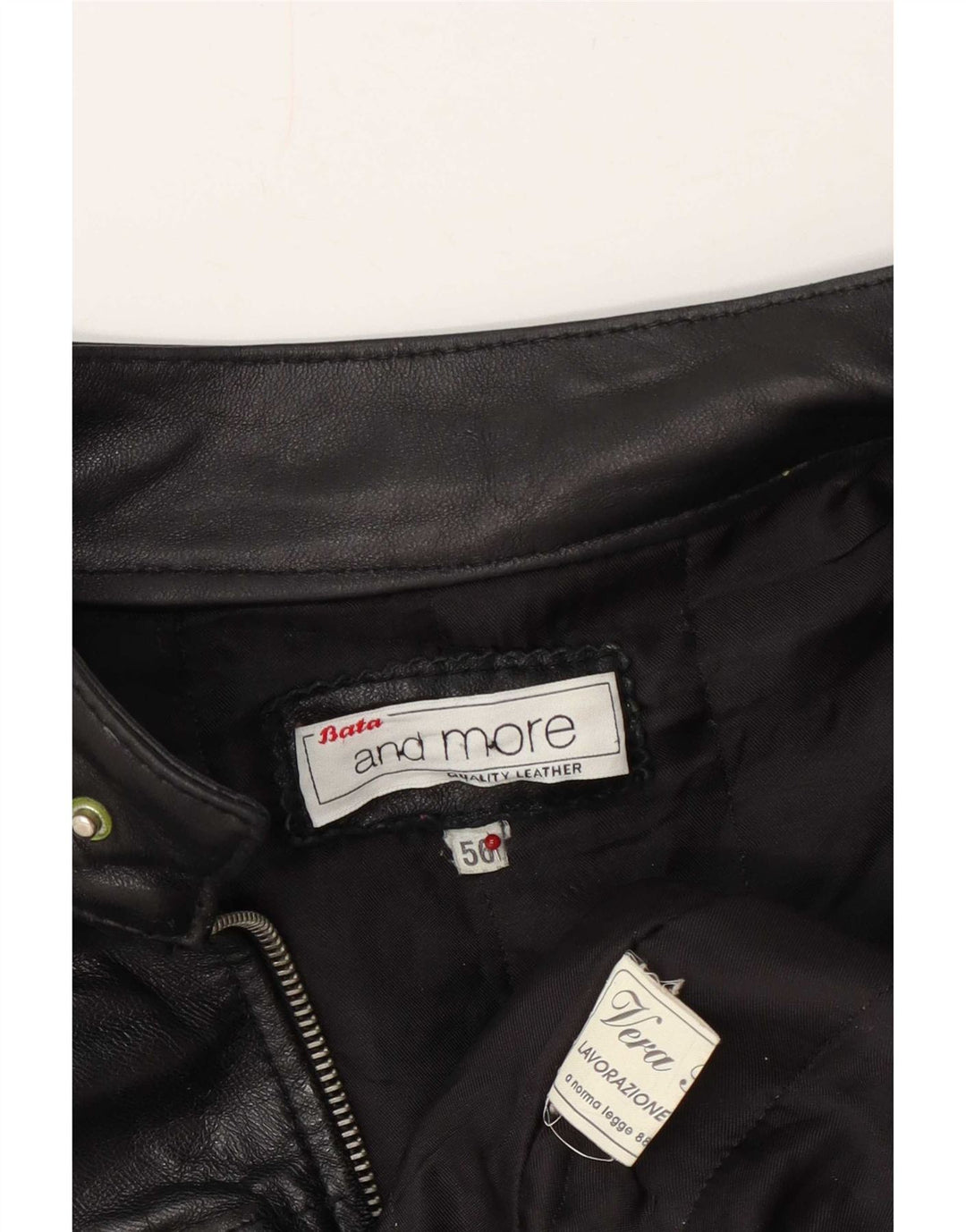 Bata and More Læderjakke til mænd UK 42 XL Sort