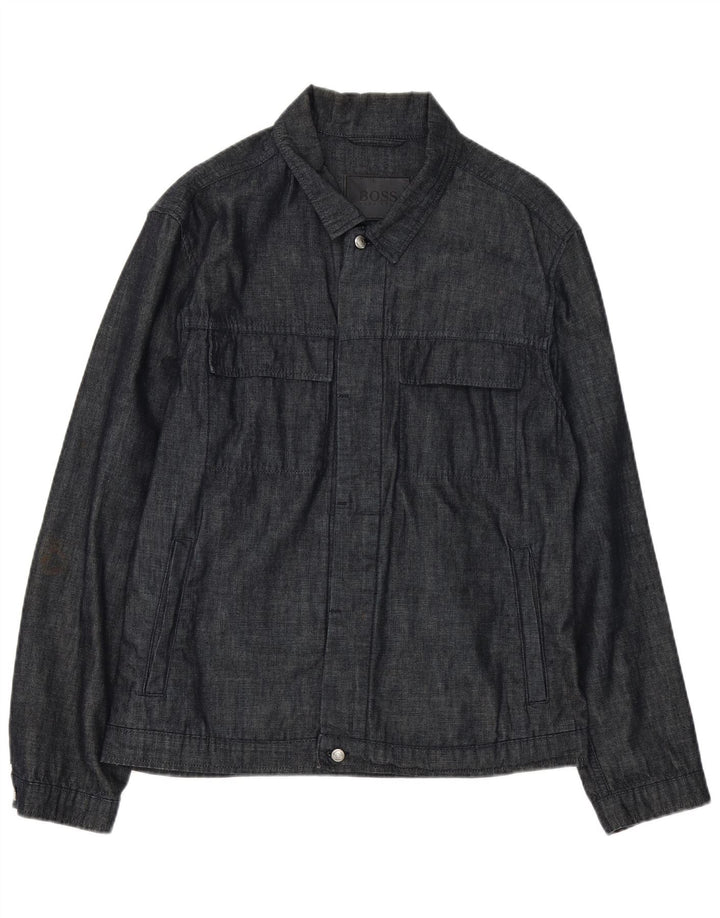 Hugo Boss Herre Utility Jacket IT 48 Mellem marineblå bomuld