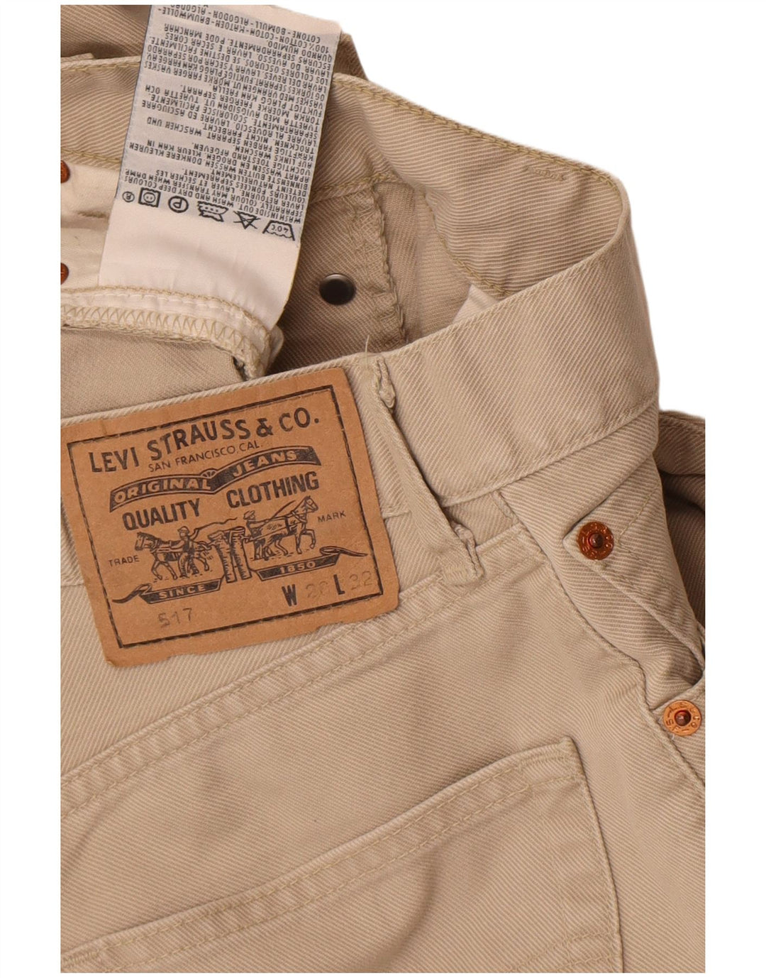 Levi's Dame 517 Bootcut Jeans W28 L32 Beige Bomuld