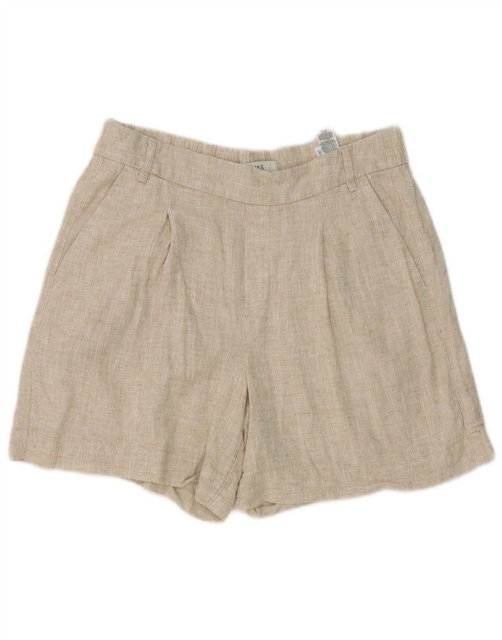 Marks & Spencer Chino Shorts til kvinder UK 12 Medium W32 Beige Linen