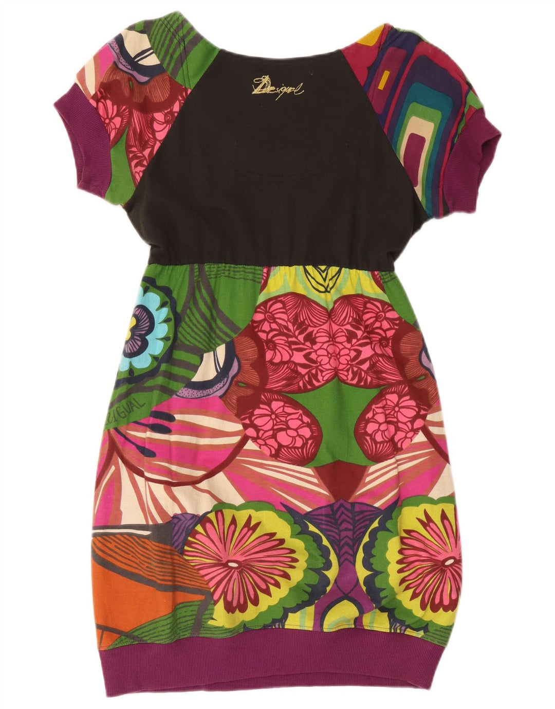 Desigual Kvinders grafisk boblekjole UK 10 Small Multicolored Floral