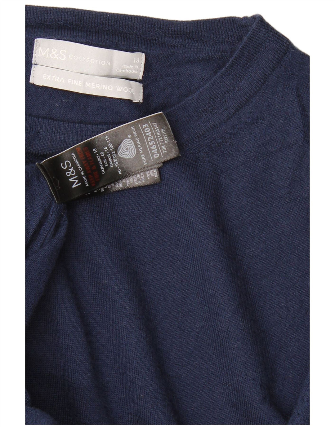 MARKS & SPENCER Dame Boat Neck Jumper Sweater UK 18 XL Navy Blue