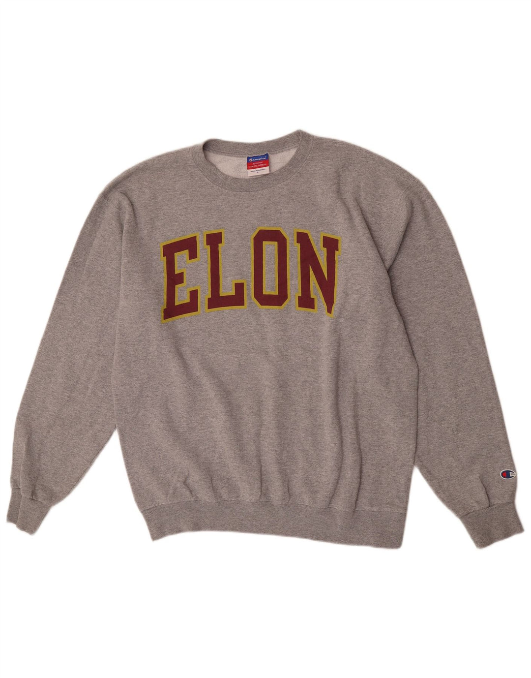 Champion Herre Grafisk Sweatshirt Jumper Large Grå Flecked Bomuld