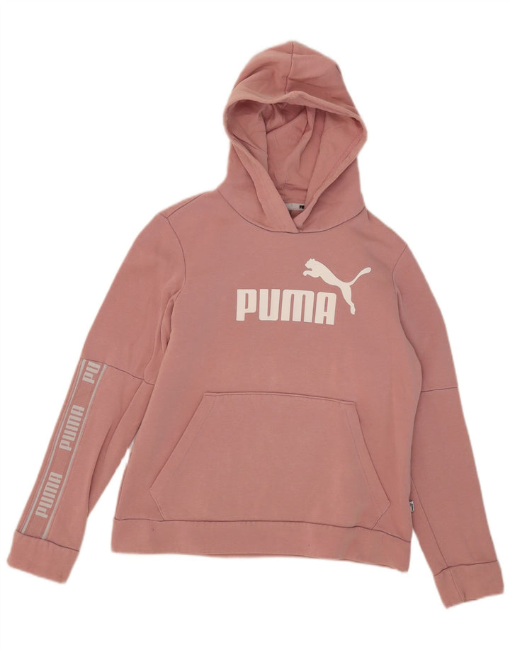 Puma Graphic Hoodie Jumper UK 14 Medium Pink