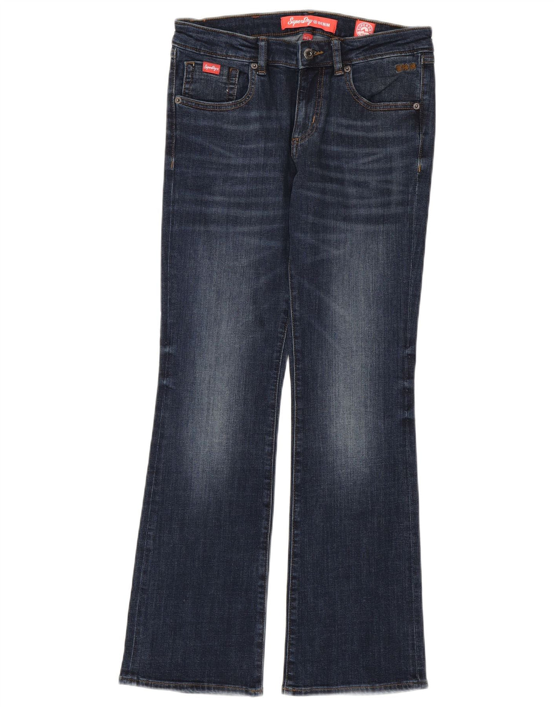 SUPERDRY Dame Bootcut Jeans W28 L30 Blå Bomuld