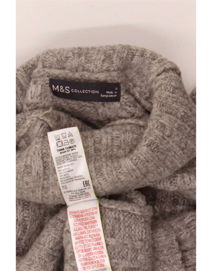 Marks & Spencer Dame Oversized rullehals sweater UK 10 lille grå
