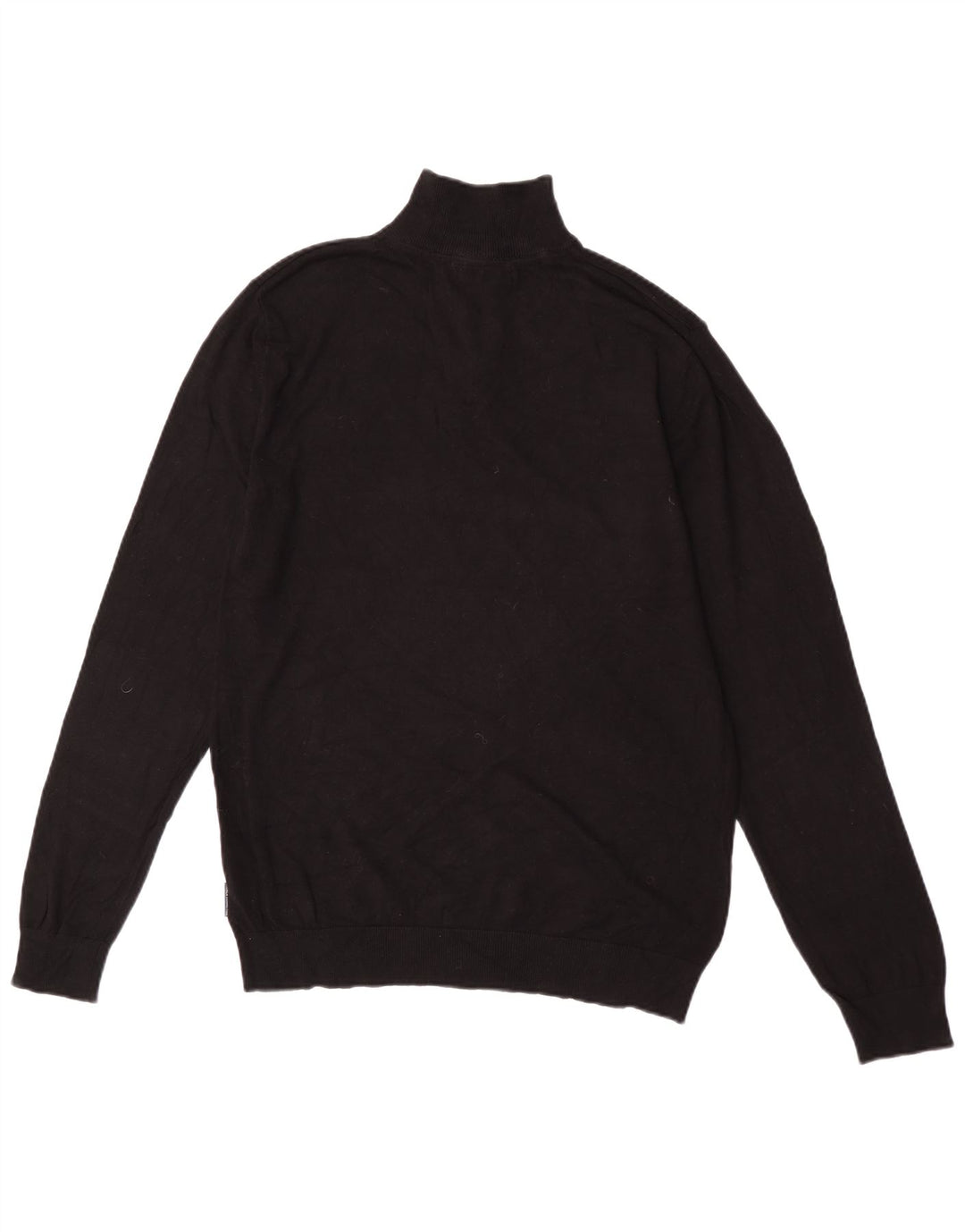 French Connection Herre Zip Neck Jumper Sweater Stor Sort Viscose