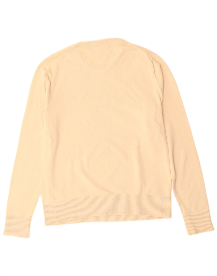 TOMMY HILFIGER Herre sweater med rund hals, lille beige bomuld