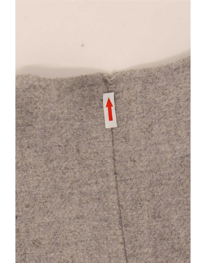Zara Dame 3/4 ærmet Oversized Overfrakke UK 10 Small Grey Uld