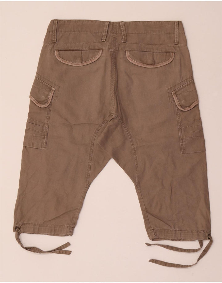 Replay Womens High Waist Cargo Shorts W32 Large Grå Bomuld