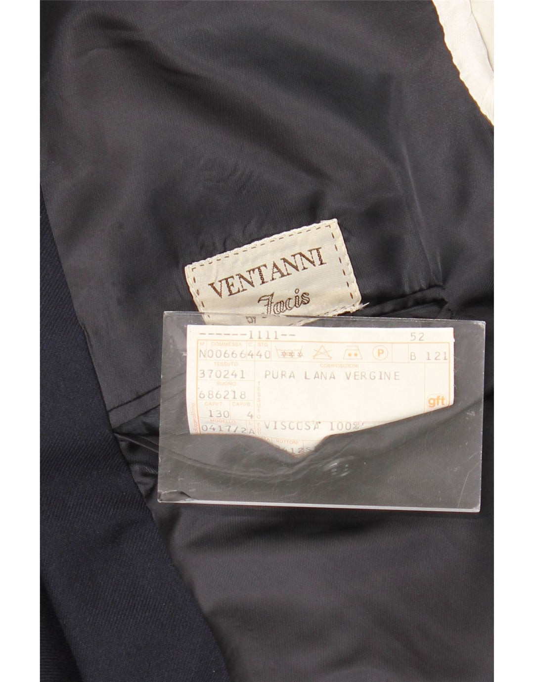 FACIS Herre dobbeltradet blazerjakke IT 52 XL Marineblå Virgin Wool