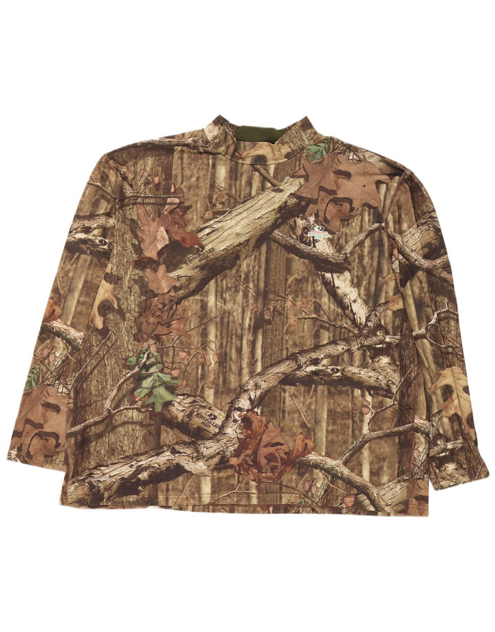 Russell Athletic Herre Grafisk Top Langærmet 3XL Brun Camouflage