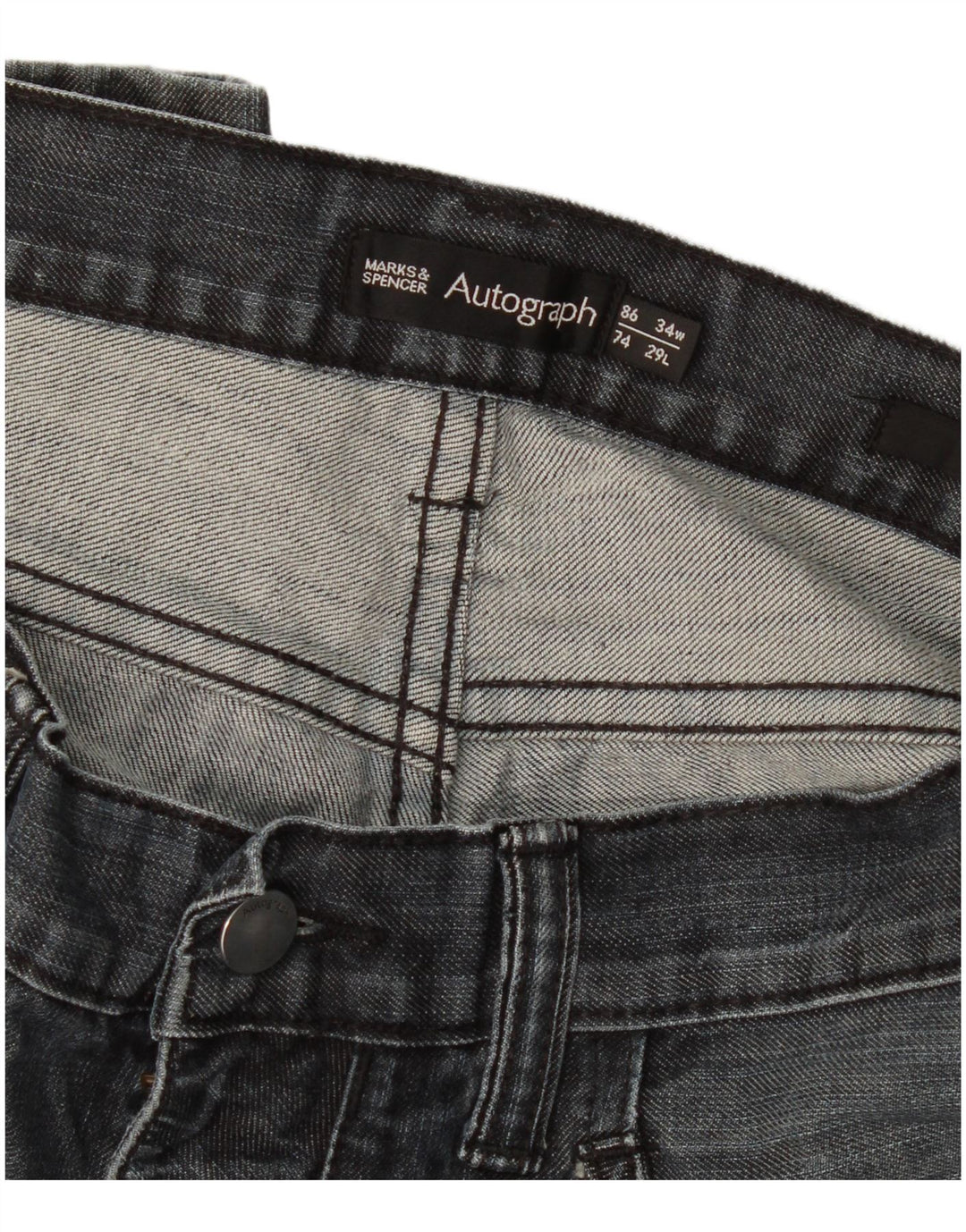 Marks & Spencer Dame Autograf Løse Jeans W34 L29 Marineblå Bomuld