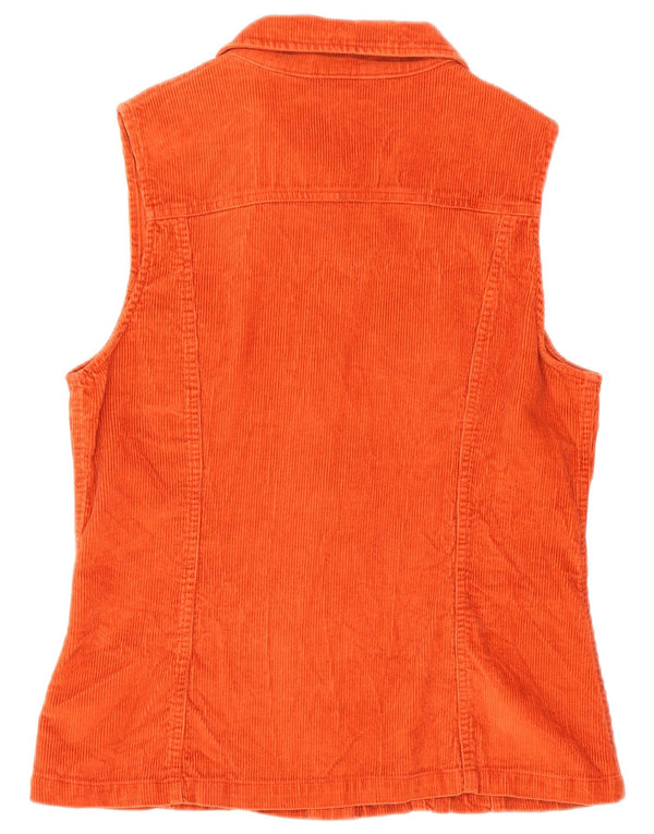 Anmeld Womens Corduroy Gilet UK 18 XL Orange Cotton