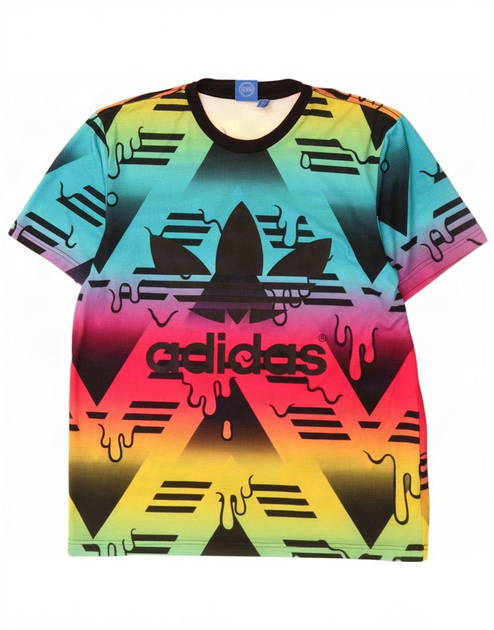 Adidas Grafisk T-shirt til mænd, mellemlang flerfarvet polyester