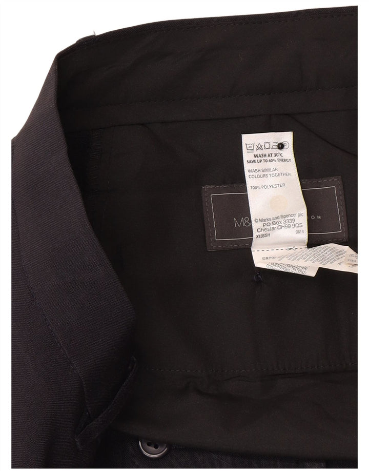 Marks & Spencer Straight Suit Bukser til mænd W36 L31 Marineblå polyester