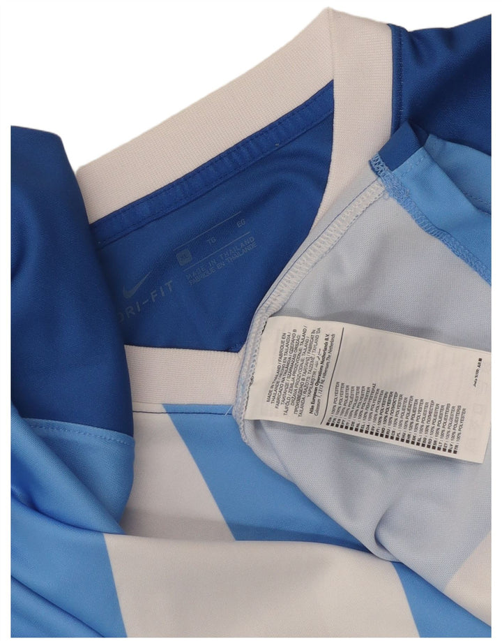 Nike herre Dri Fit T-shirt top XL blå stribet polyester
