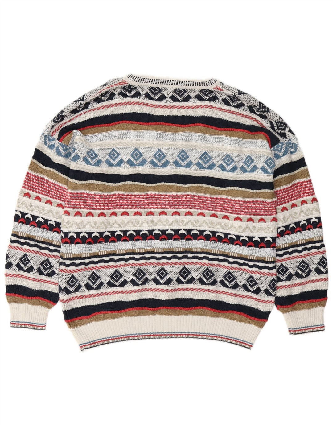 VINTAGE Herre V-hals sweater IT 48 Medium Flerfarvet Fair Isle
