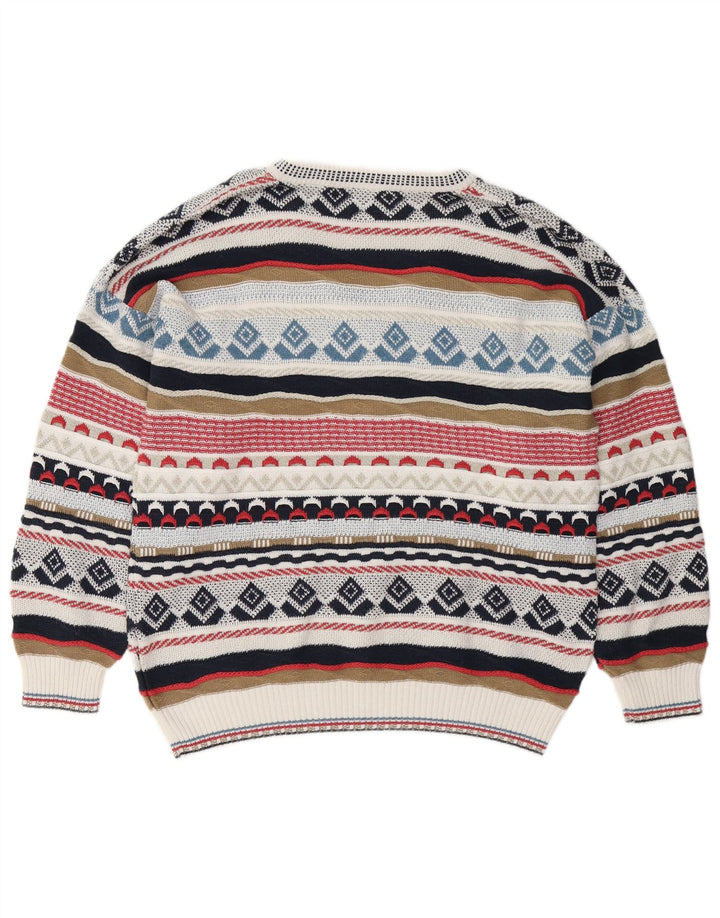 VINTAGE Herre V-hals sweater IT 48 Medium Flerfarvet Fair Isle