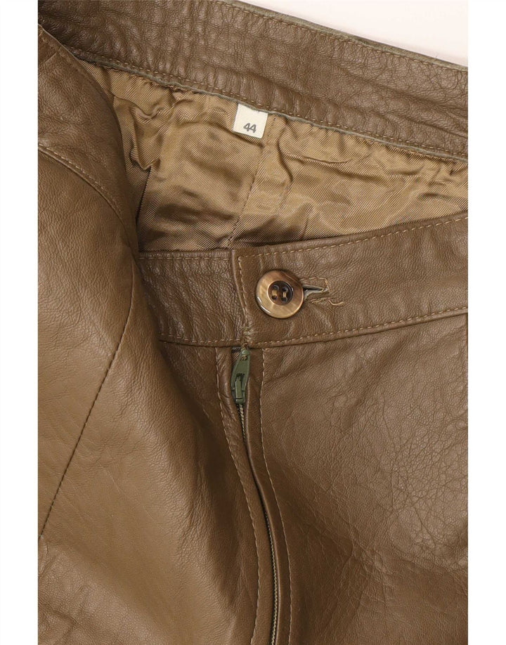 Vintage lædernederdel til kvinder IT 44 Medium W28 Khaki