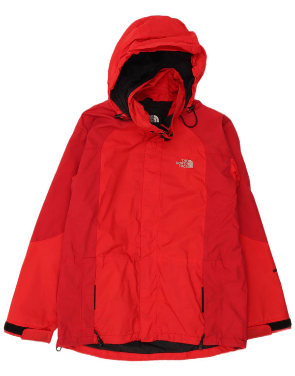 The North Face Mens Hooded Rain Jacket UK 36 Small Red Colourblock Nylon