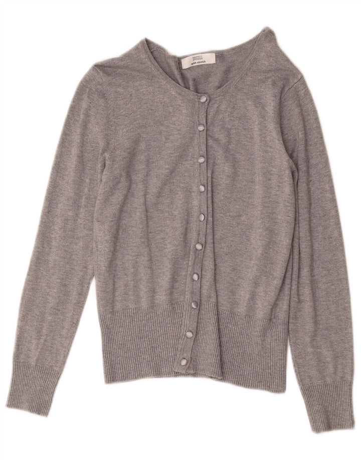 Marks & Spencer Dame Cardigan Sweater UK 10 Small Grey Viscose