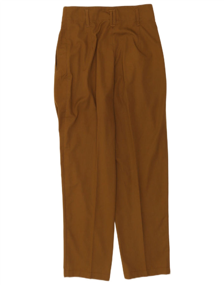 Vintage kvinders fastspændte fritidsbukser EU 38 Medium W28 L30 Khaki Polyester