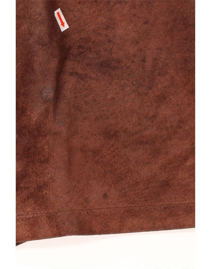 ESPRIT Womens Suede Mini Skirt EU 34 XS W26  Brown Leather