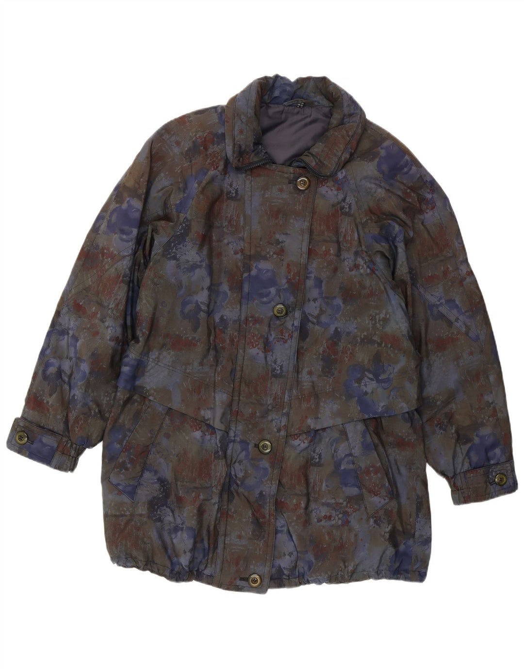 DIN SJETTE SANS Dame Windbreaker Coat UK 12 Medium Multicolored Floral