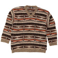 Alcatraz Herre V-hals sweater XL Multifarvet geometrisk uld