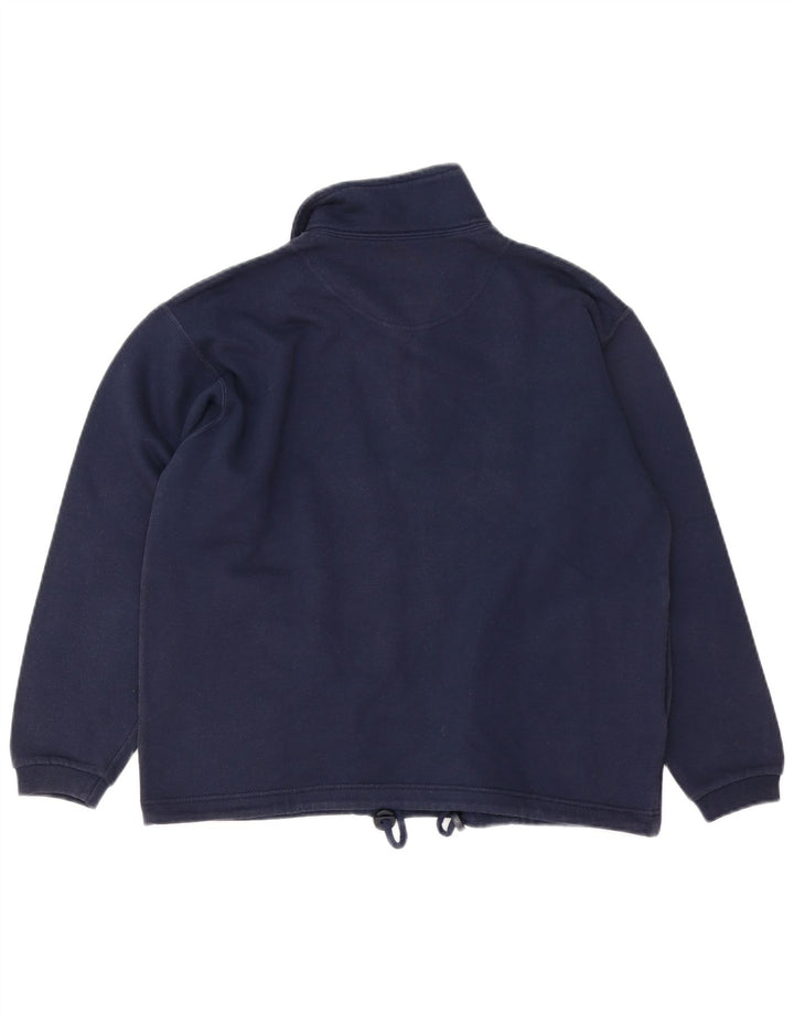 CHAMPION Sweatshirt med lynlås til kvinder UK 14 Medium Navyblå Bomuld