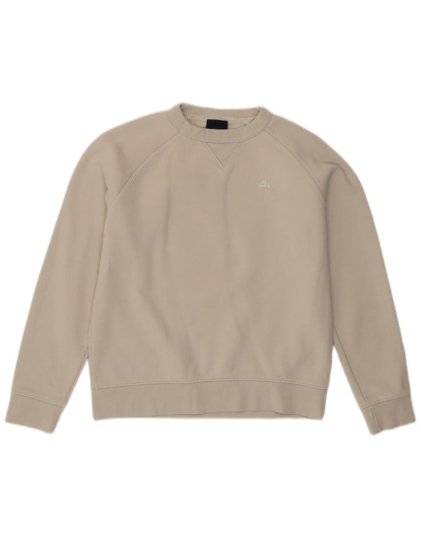Kappa Dame Sweatshirt Jumper UK 10 Small Beige Bomuld