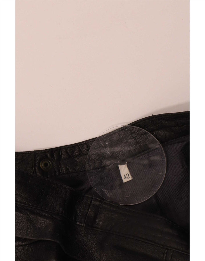 Vintage lædernederdel til kvinder IT 42 Medium W26 Sort