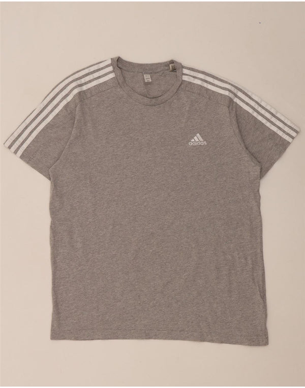 Adidas Herre T-Shirt Top Stor Grå Flecked Bomuld