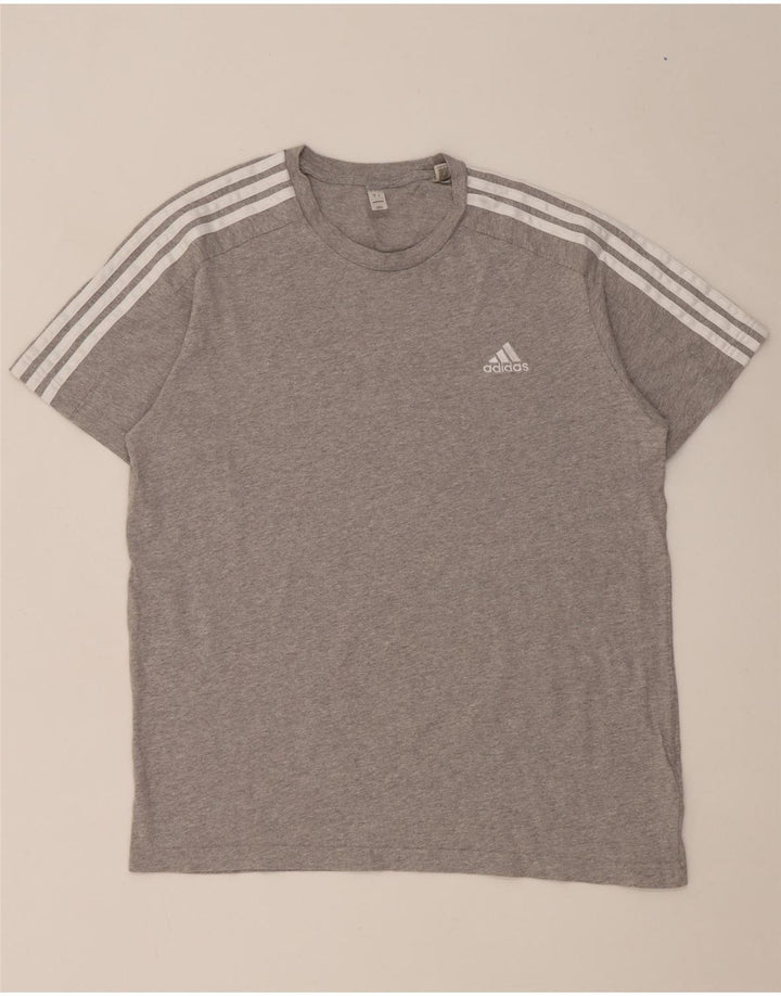 Adidas Herre T-Shirt Top Stor Grå Flecked Bomuld