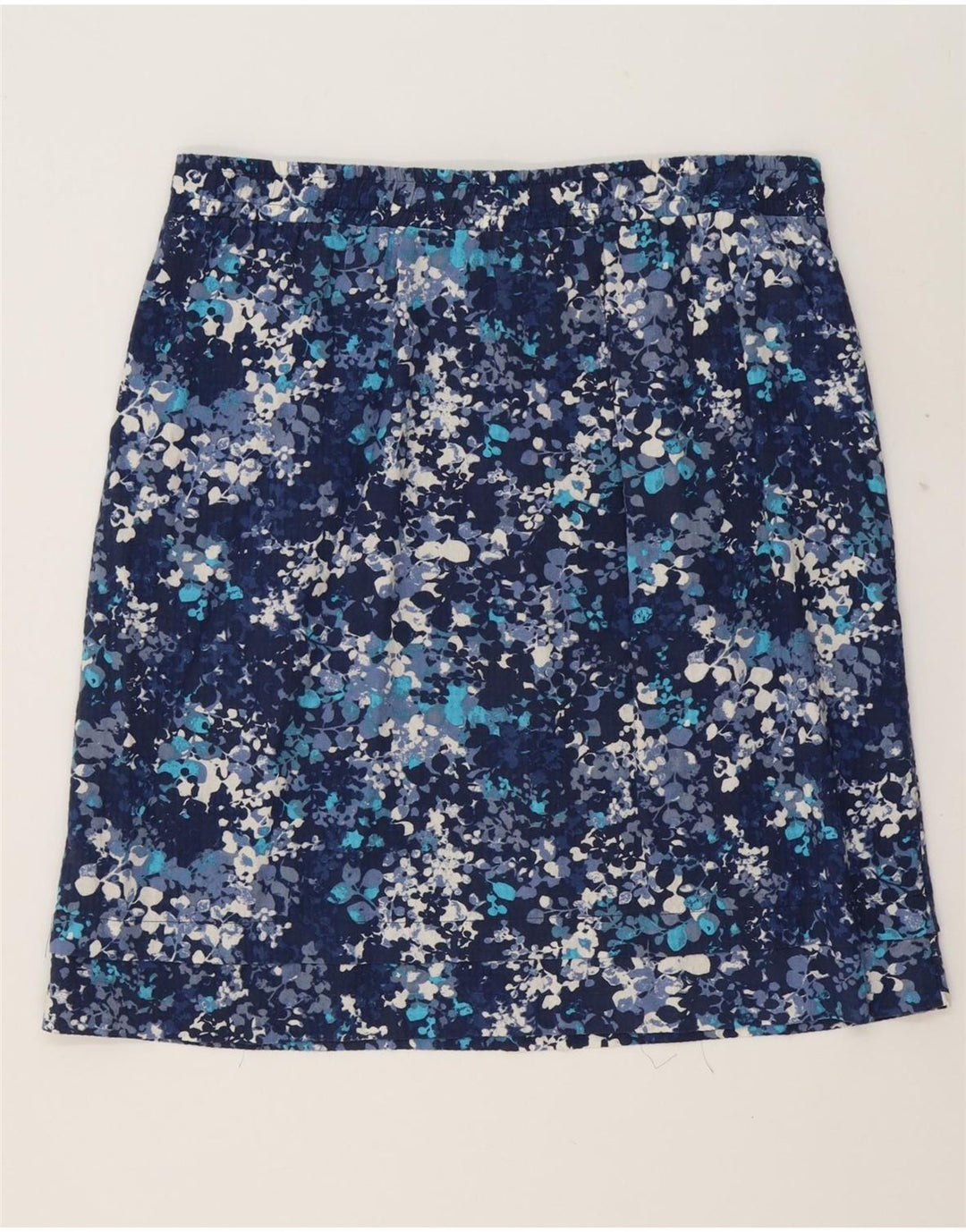 EDDIE BAUER Womens Mini Skirt Medium W36  Navy Blue Floral Cotton Vintage Eddie Bauer and Second-Hand Eddie Bauer from Messina Hembry 